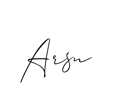 How to make Arsn name signature. Use Allison_Script style for creating short signs online. This is the latest handwritten sign. Arsn signature style 2 images and pictures png