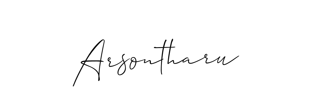 Make a beautiful signature design for name Arsontharu. With this signature (Allison_Script) style, you can create a handwritten signature for free. Arsontharu signature style 2 images and pictures png