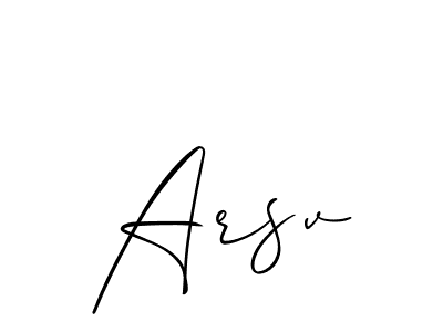 It looks lik you need a new signature style for name Arsv. Design unique handwritten (Allison_Script) signature with our free signature maker in just a few clicks. Arsv signature style 2 images and pictures png