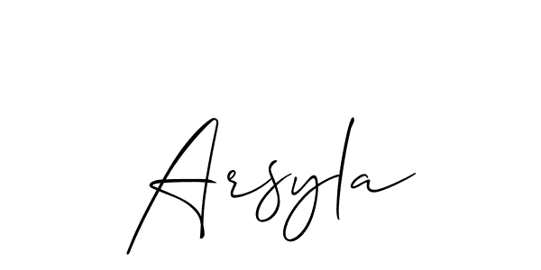 How to Draw Arsyla signature style? Allison_Script is a latest design signature styles for name Arsyla. Arsyla signature style 2 images and pictures png