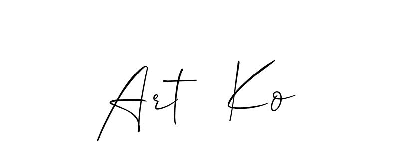 Make a beautiful signature design for name Art   Ko. With this signature (Allison_Script) style, you can create a handwritten signature for free. Art   Ko signature style 2 images and pictures png