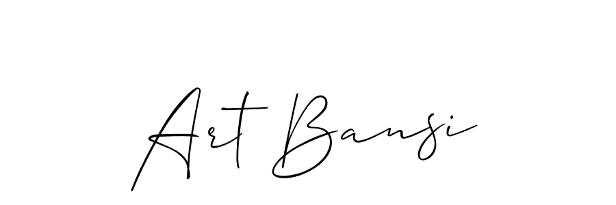 Make a beautiful signature design for name Art Bansi. With this signature (Allison_Script) style, you can create a handwritten signature for free. Art Bansi signature style 2 images and pictures png