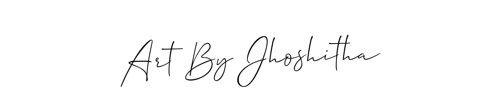How to make Art By Jhoshitha name signature. Use Allison_Script style for creating short signs online. This is the latest handwritten sign. Art By Jhoshitha signature style 2 images and pictures png