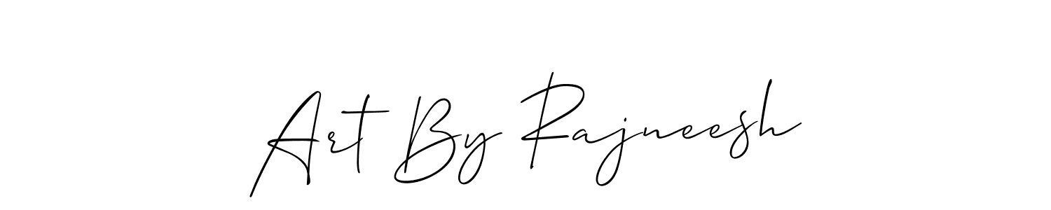 The best way (Allison_Script) to make a short signature is to pick only two or three words in your name. The name Art By Rajneesh include a total of six letters. For converting this name. Art By Rajneesh signature style 2 images and pictures png