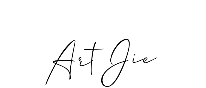 You should practise on your own different ways (Allison_Script) to write your name (Art Jie) in signature. don't let someone else do it for you. Art Jie signature style 2 images and pictures png