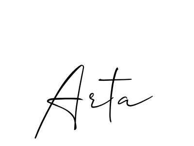 Also You can easily find your signature by using the search form. We will create Arta name handwritten signature images for you free of cost using Allison_Script sign style. Arta signature style 2 images and pictures png