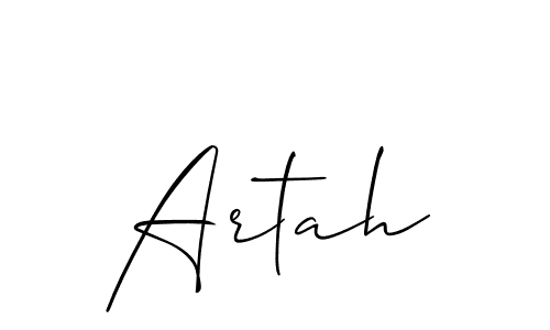 Allison_Script is a professional signature style that is perfect for those who want to add a touch of class to their signature. It is also a great choice for those who want to make their signature more unique. Get Artah name to fancy signature for free. Artah signature style 2 images and pictures png