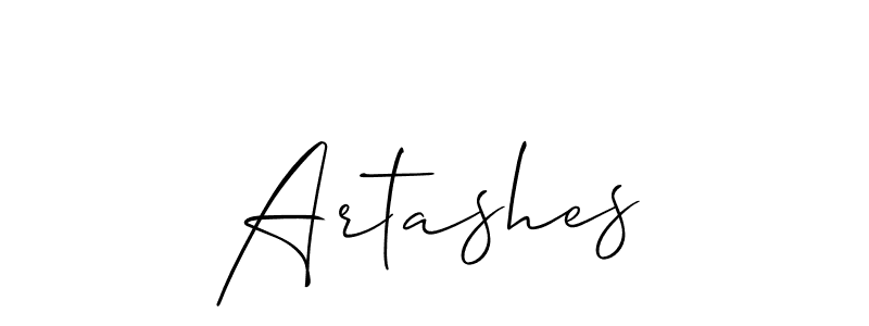 Design your own signature with our free online signature maker. With this signature software, you can create a handwritten (Allison_Script) signature for name Artashes. Artashes signature style 2 images and pictures png