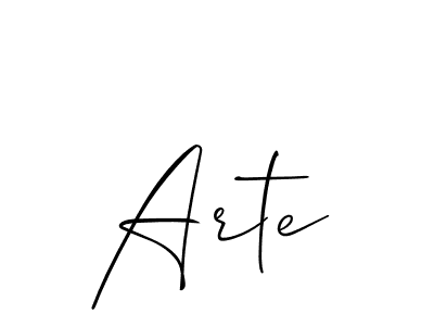 Make a beautiful signature design for name Arte. With this signature (Allison_Script) style, you can create a handwritten signature for free. Arte signature style 2 images and pictures png