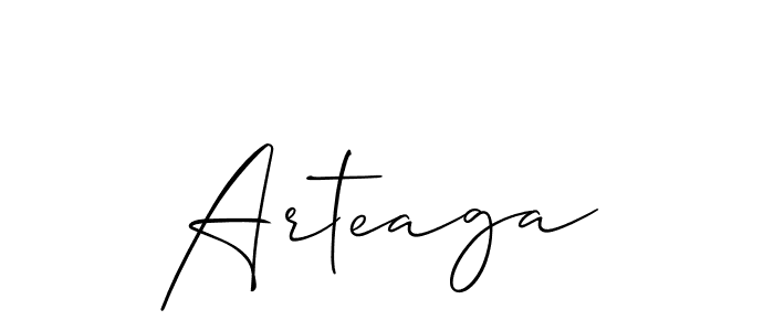 Design your own signature with our free online signature maker. With this signature software, you can create a handwritten (Allison_Script) signature for name Arteaga. Arteaga signature style 2 images and pictures png