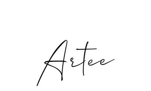 Use a signature maker to create a handwritten signature online. With this signature software, you can design (Allison_Script) your own signature for name Artee. Artee signature style 2 images and pictures png