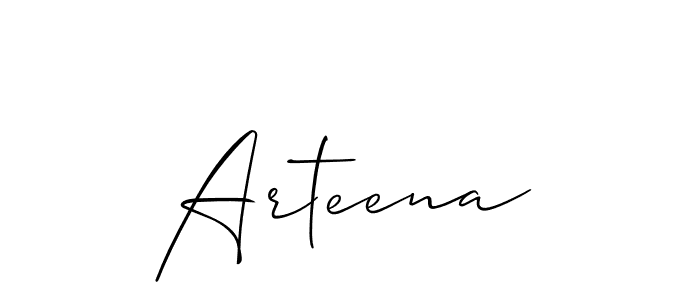 Best and Professional Signature Style for Arteena. Allison_Script Best Signature Style Collection. Arteena signature style 2 images and pictures png