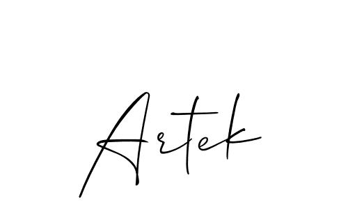 How to make Artek signature? Allison_Script is a professional autograph style. Create handwritten signature for Artek name. Artek signature style 2 images and pictures png