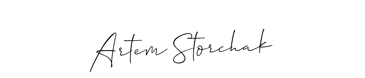 The best way (Allison_Script) to make a short signature is to pick only two or three words in your name. The name Artem Storchak include a total of six letters. For converting this name. Artem Storchak signature style 2 images and pictures png