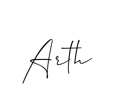 Also we have Arth name is the best signature style. Create professional handwritten signature collection using Allison_Script autograph style. Arth signature style 2 images and pictures png
