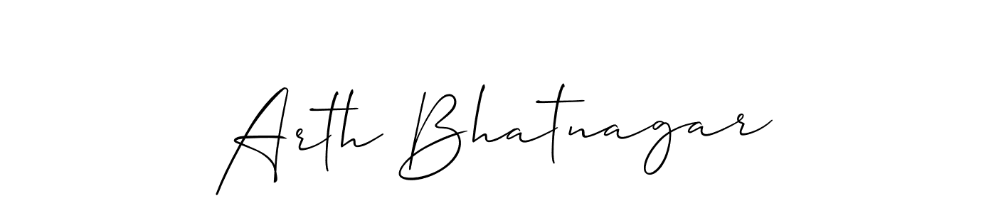 This is the best signature style for the Arth Bhatnagar name. Also you like these signature font (Allison_Script). Mix name signature. Arth Bhatnagar signature style 2 images and pictures png