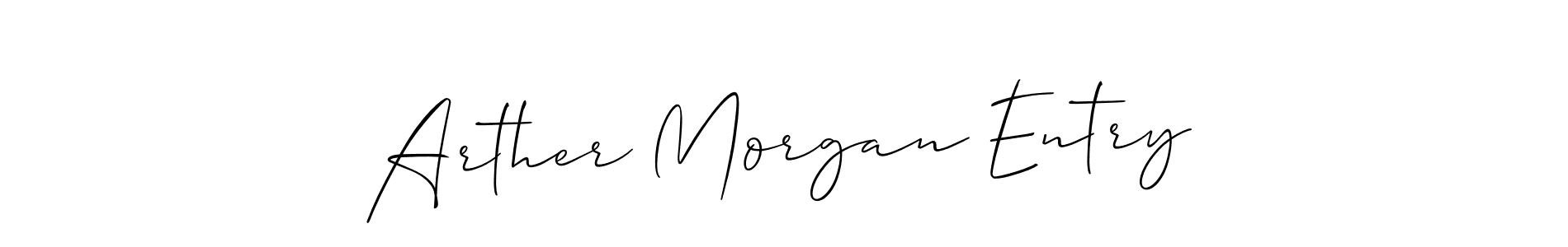 How to make Arther Morgan Entry name signature. Use Allison_Script style for creating short signs online. This is the latest handwritten sign. Arther Morgan Entry signature style 2 images and pictures png