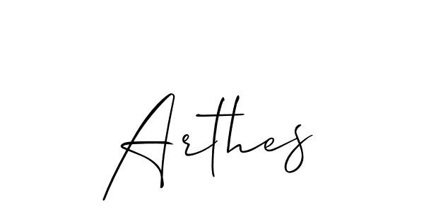 Arthes stylish signature style. Best Handwritten Sign (Allison_Script) for my name. Handwritten Signature Collection Ideas for my name Arthes. Arthes signature style 2 images and pictures png