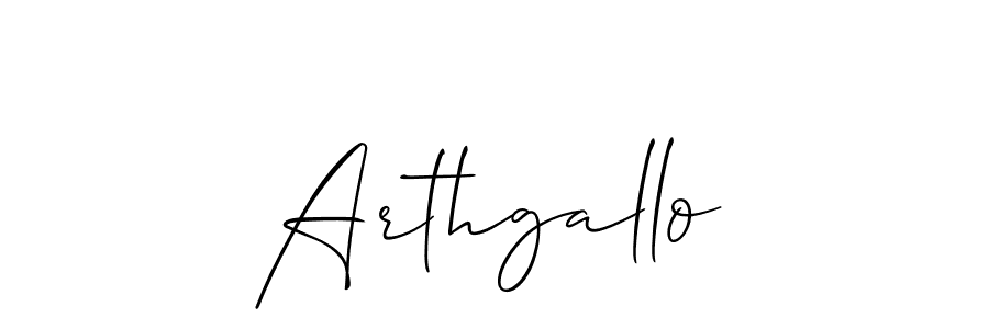 Make a beautiful signature design for name Arthgallo. With this signature (Allison_Script) style, you can create a handwritten signature for free. Arthgallo signature style 2 images and pictures png