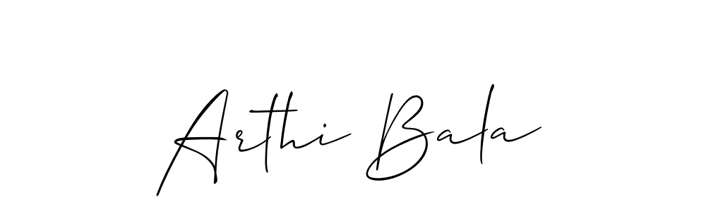 Use a signature maker to create a handwritten signature online. With this signature software, you can design (Allison_Script) your own signature for name Arthi Bala. Arthi Bala signature style 2 images and pictures png