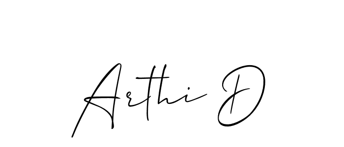 Use a signature maker to create a handwritten signature online. With this signature software, you can design (Allison_Script) your own signature for name Arthi D. Arthi D signature style 2 images and pictures png