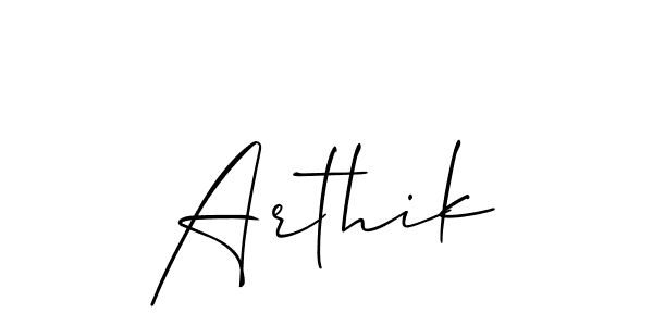 It looks lik you need a new signature style for name Arthik. Design unique handwritten (Allison_Script) signature with our free signature maker in just a few clicks. Arthik signature style 2 images and pictures png
