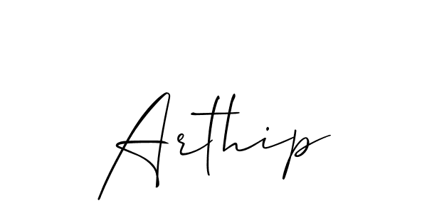 Create a beautiful signature design for name Arthip. With this signature (Allison_Script) fonts, you can make a handwritten signature for free. Arthip signature style 2 images and pictures png