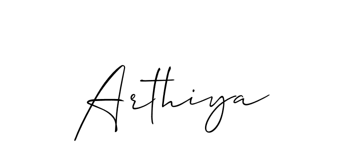How to make Arthiya signature? Allison_Script is a professional autograph style. Create handwritten signature for Arthiya name. Arthiya signature style 2 images and pictures png