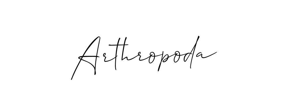 Use a signature maker to create a handwritten signature online. With this signature software, you can design (Allison_Script) your own signature for name Arthropoda. Arthropoda signature style 2 images and pictures png