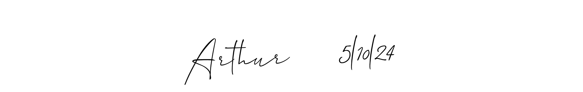 How to make Arthur      5l10l24 name signature. Use Allison_Script style for creating short signs online. This is the latest handwritten sign. Arthur      5l10l24 signature style 2 images and pictures png