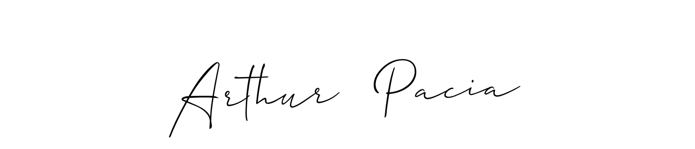 The best way (Allison_Script) to make a short signature is to pick only two or three words in your name. The name Arthur   Pacia include a total of six letters. For converting this name. Arthur   Pacia signature style 2 images and pictures png