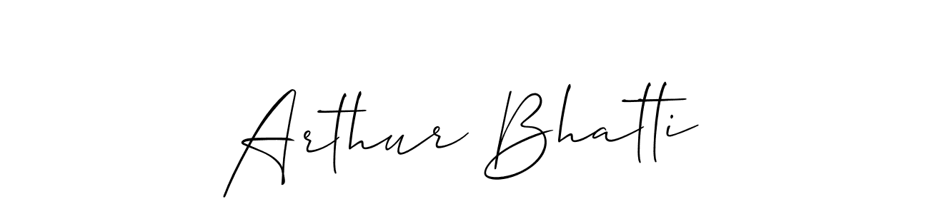 Allison_Script is a professional signature style that is perfect for those who want to add a touch of class to their signature. It is also a great choice for those who want to make their signature more unique. Get Arthur Bhatti name to fancy signature for free. Arthur Bhatti signature style 2 images and pictures png