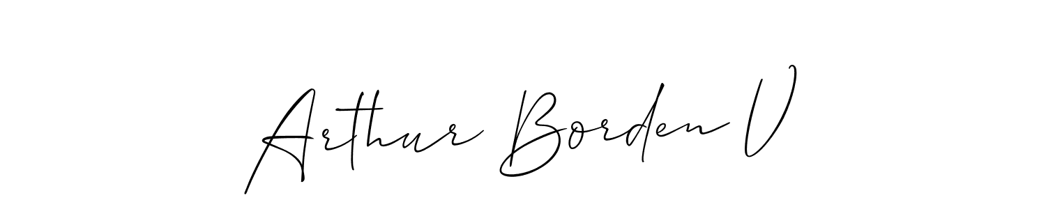 Make a beautiful signature design for name Arthur Borden V. With this signature (Allison_Script) style, you can create a handwritten signature for free. Arthur Borden V signature style 2 images and pictures png