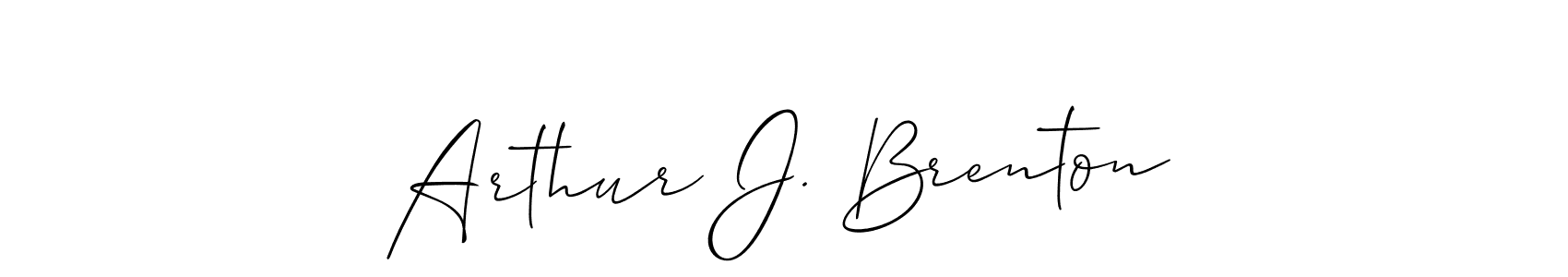 How to make Arthur J. Brenton signature? Allison_Script is a professional autograph style. Create handwritten signature for Arthur J. Brenton name. Arthur J. Brenton signature style 2 images and pictures png