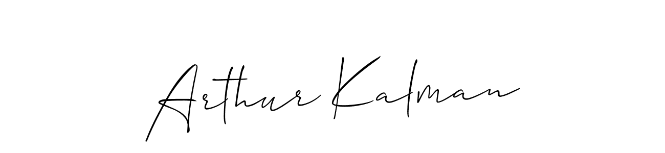 You should practise on your own different ways (Allison_Script) to write your name (Arthur Kalman) in signature. don't let someone else do it for you. Arthur Kalman signature style 2 images and pictures png