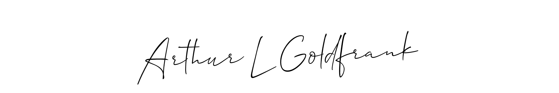 Similarly Allison_Script is the best handwritten signature design. Signature creator online .You can use it as an online autograph creator for name Arthur L Goldfrank. Arthur L Goldfrank signature style 2 images and pictures png