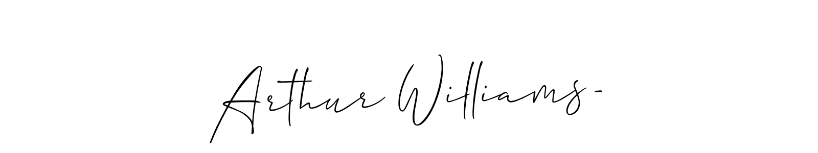 Make a beautiful signature design for name Arthur Williams-. With this signature (Allison_Script) style, you can create a handwritten signature for free. Arthur Williams- signature style 2 images and pictures png