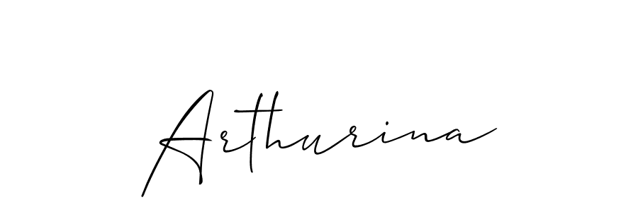Make a beautiful signature design for name Arthurina. With this signature (Allison_Script) style, you can create a handwritten signature for free. Arthurina signature style 2 images and pictures png