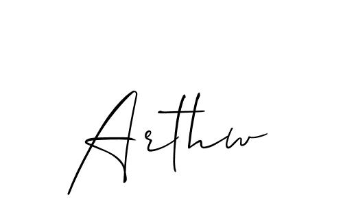 How to make Arthw signature? Allison_Script is a professional autograph style. Create handwritten signature for Arthw name. Arthw signature style 2 images and pictures png