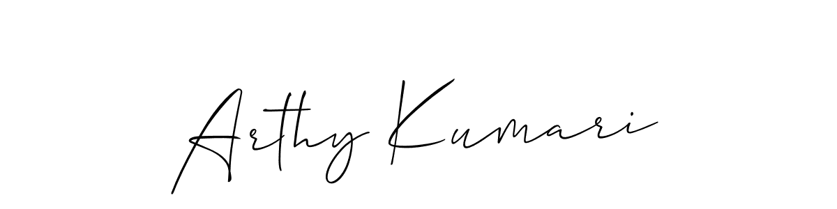 Also You can easily find your signature by using the search form. We will create Arthy Kumari name handwritten signature images for you free of cost using Allison_Script sign style. Arthy Kumari signature style 2 images and pictures png