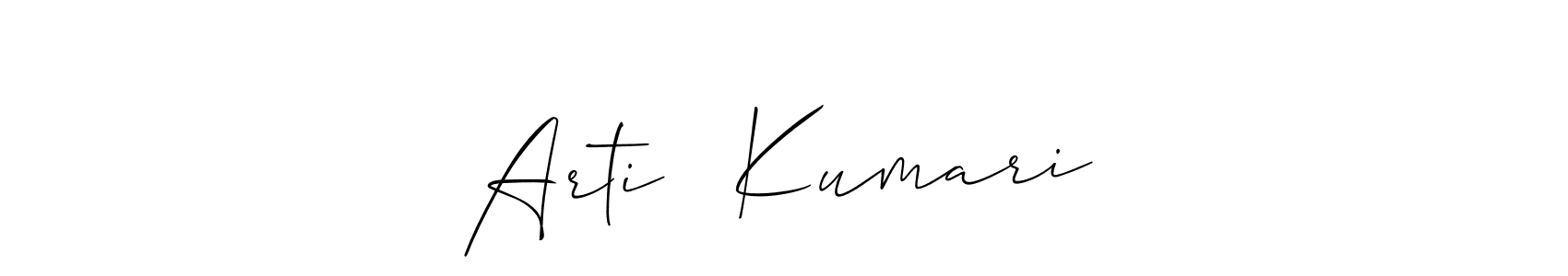 Similarly Allison_Script is the best handwritten signature design. Signature creator online .You can use it as an online autograph creator for name Arti❤️ Kumari. Arti❤️ Kumari signature style 2 images and pictures png