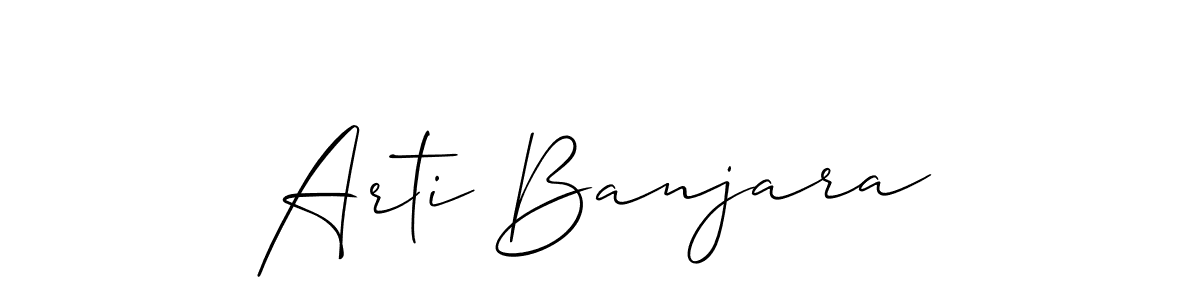 Arti Banjara stylish signature style. Best Handwritten Sign (Allison_Script) for my name. Handwritten Signature Collection Ideas for my name Arti Banjara. Arti Banjara signature style 2 images and pictures png