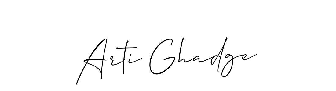 Similarly Allison_Script is the best handwritten signature design. Signature creator online .You can use it as an online autograph creator for name Arti Ghadge. Arti Ghadge signature style 2 images and pictures png