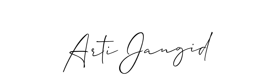 How to make Arti Jangid signature? Allison_Script is a professional autograph style. Create handwritten signature for Arti Jangid name. Arti Jangid signature style 2 images and pictures png