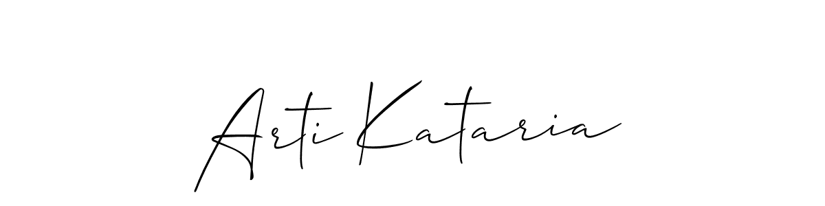 Allison_Script is a professional signature style that is perfect for those who want to add a touch of class to their signature. It is also a great choice for those who want to make their signature more unique. Get Arti Kataria name to fancy signature for free. Arti Kataria signature style 2 images and pictures png