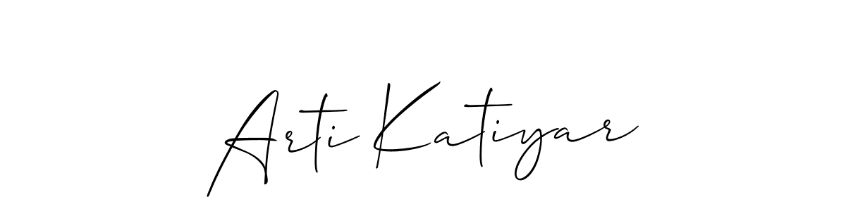 You should practise on your own different ways (Allison_Script) to write your name (Arti Katiyar) in signature. don't let someone else do it for you. Arti Katiyar signature style 2 images and pictures png
