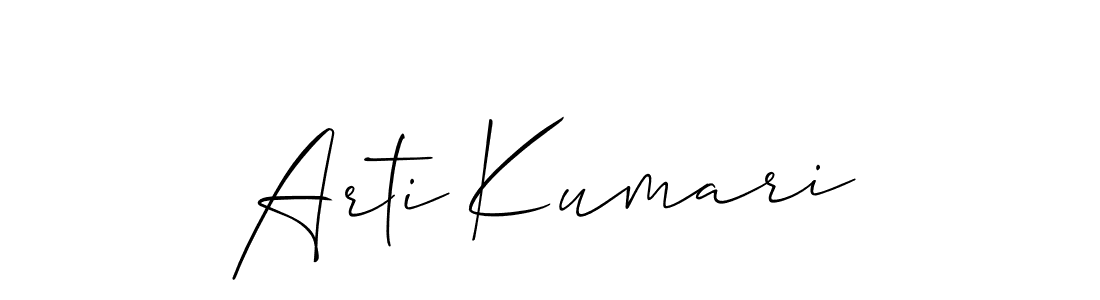 Allison_Script is a professional signature style that is perfect for those who want to add a touch of class to their signature. It is also a great choice for those who want to make their signature more unique. Get Arti Kumari name to fancy signature for free. Arti Kumari signature style 2 images and pictures png