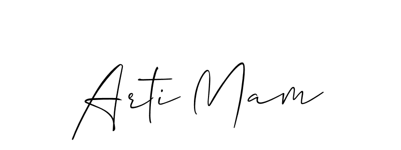 Arti Mam stylish signature style. Best Handwritten Sign (Allison_Script) for my name. Handwritten Signature Collection Ideas for my name Arti Mam. Arti Mam signature style 2 images and pictures png