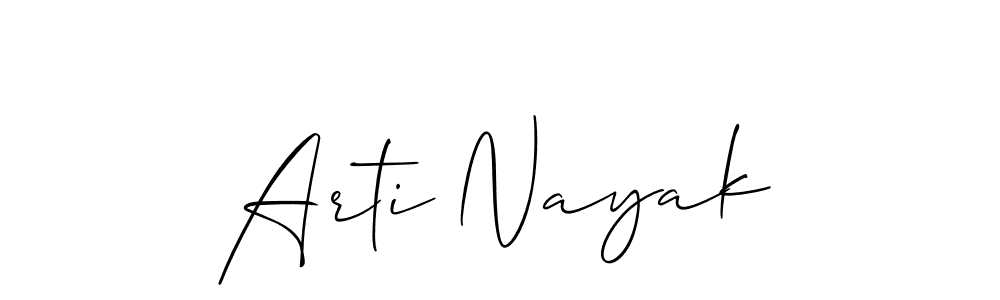 Use a signature maker to create a handwritten signature online. With this signature software, you can design (Allison_Script) your own signature for name Arti Nayak. Arti Nayak signature style 2 images and pictures png