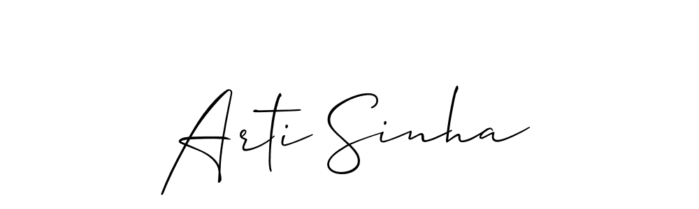 Allison_Script is a professional signature style that is perfect for those who want to add a touch of class to their signature. It is also a great choice for those who want to make their signature more unique. Get Arti Sinha name to fancy signature for free. Arti Sinha signature style 2 images and pictures png